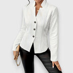 Scarlett | Women's Cable-Knit Mock-Neck Long-Sleeve Fitted Sweater