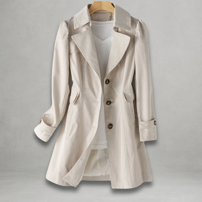 Scarlett | Women's Classic Single-Breasted Trench Coat Notch Lapel