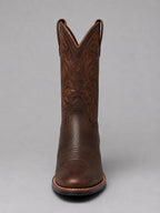 Mia | Women's Embroidered Leather Western Ankle Boots Block Heel