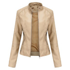 Madison | Women's Faux Leather Jacket Stand Collar Zip-Up Moto Jacket