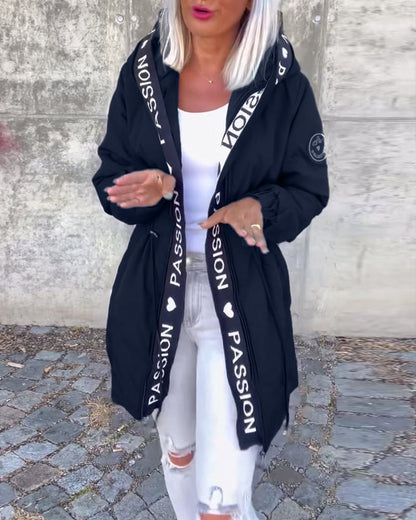 Aria | Women's Hooded Drawstring Midi Parka Coat