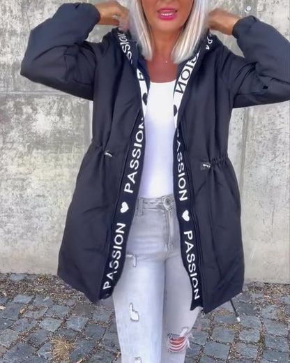 Aria | Women's Hooded Drawstring Midi Parka Coat