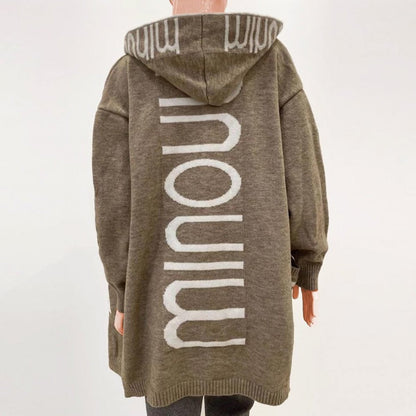 Eleanor | Women's Hooded Open-Front Knit Cardigan Sweater Jacket