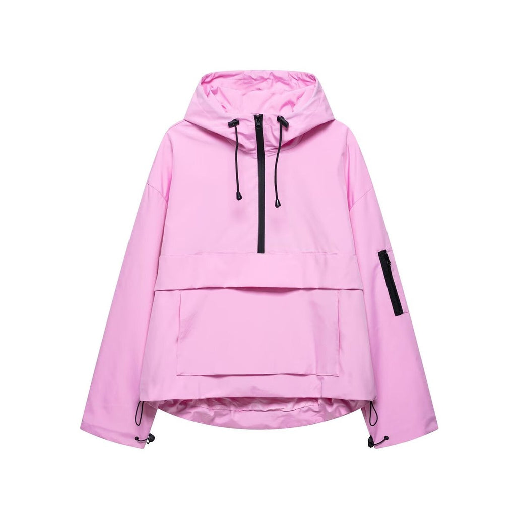 Harper | Women's Hooded Pullover Anorak Quilted Jacket Half-Zip