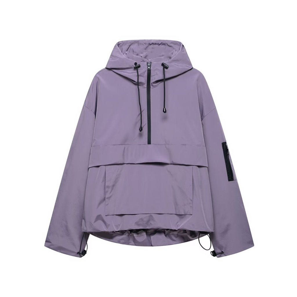 Harper | Women's Hooded Pullover Anorak Quilted Jacket Half-Zip