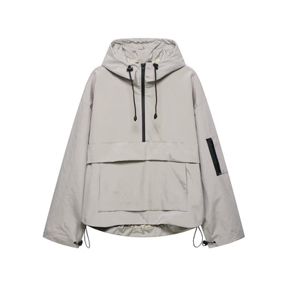 Harper | Women's Hooded Pullover Anorak Quilted Jacket Half-Zip