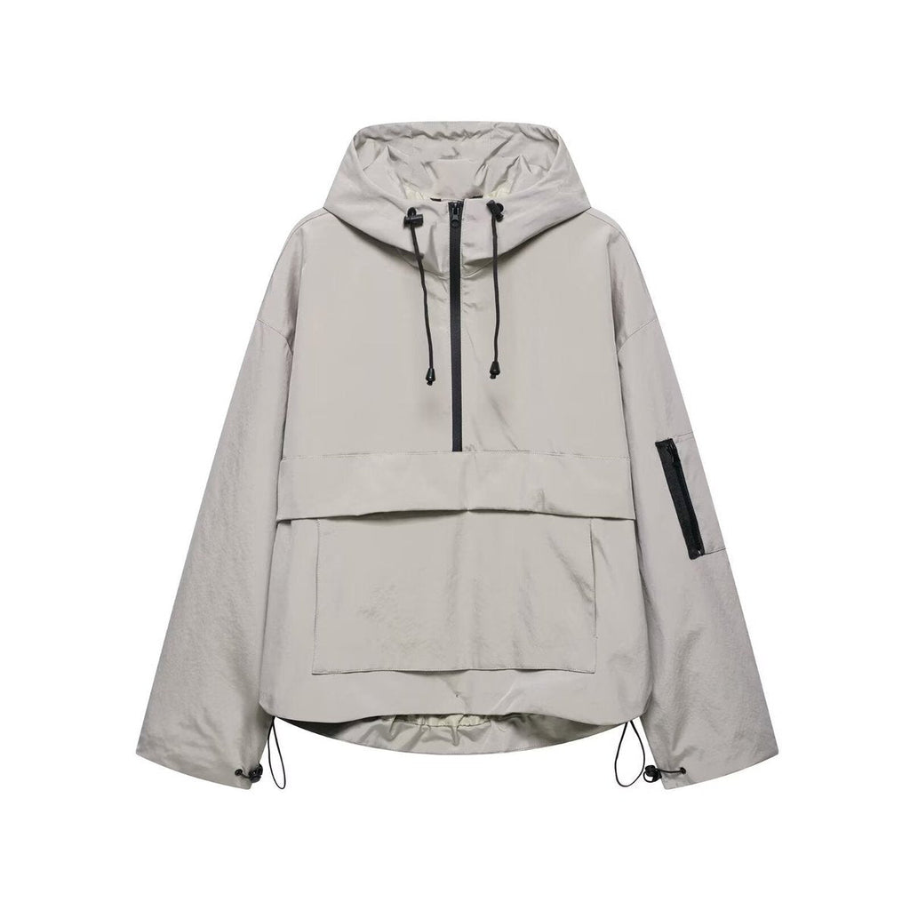Harper | Women's Hooded Pullover Anorak Quilted Jacket Half-Zip