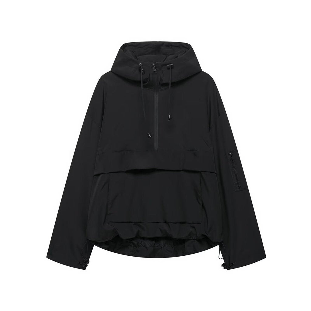 Harper | Women's Hooded Pullover Anorak Quilted Jacket Half-Zip
