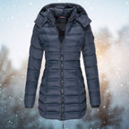 Amelia | Women's Long Hooded Puffer Quilted Jacket Zip-Up Winter Coat