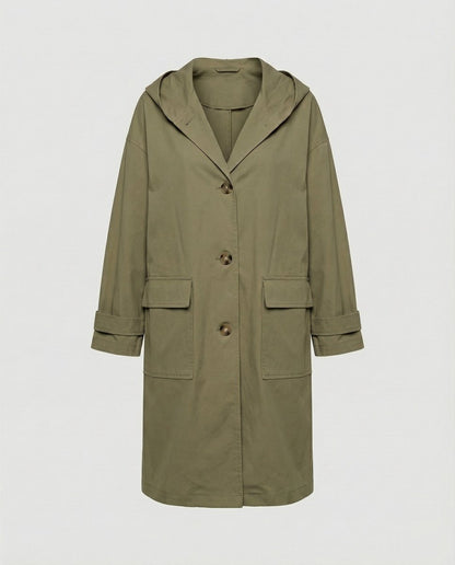 Olivia | Women's Long Waterproof Hooded Trench Coat