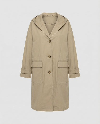Olivia | Women's Long Waterproof Hooded Trench Coat