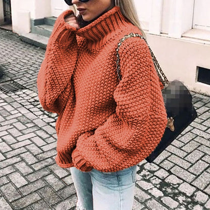 Women's Oversized Chunky Knit Turtleneck Sweater