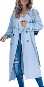 Layla | Women's Oversized Double-Breasted Belted Longline Trench Coat