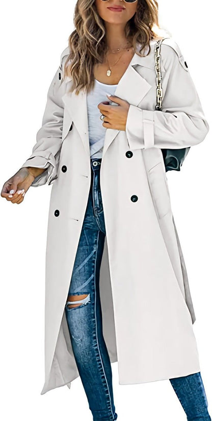 Layla | Women's Oversized Double-Breasted Belted Longline Trench Coat