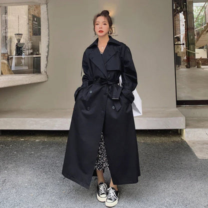 Evelyn | Women's Oversized Double-Breasted Long Trench Coat