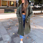 Aria | Women's Oversized Long Hooded Zip-Up Coat