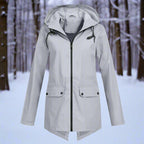 Layla | Women's Waterproof Hooded Rain Jacket Zip-Up Longline