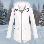 Layla | Women's Waterproof Hooded Rain Jacket Zip-Up Longline