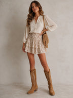 Isabella | Women's Western Embroidered Suede Knee-High Ankle Boots