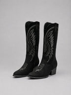 Isabella | Women's Western Embroidered Suede Knee-High Ankle Boots